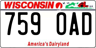 WI license plate 759OAD