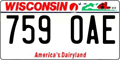 WI license plate 759OAE