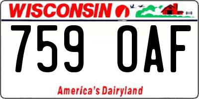 WI license plate 759OAF