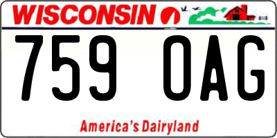 WI license plate 759OAG