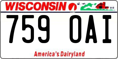 WI license plate 759OAI
