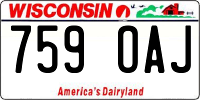 WI license plate 759OAJ