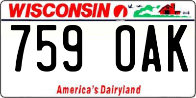 WI license plate 759OAK