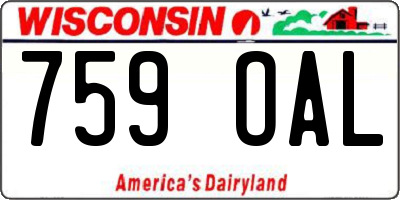 WI license plate 759OAL