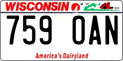 WI license plate 759OAN