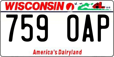 WI license plate 759OAP