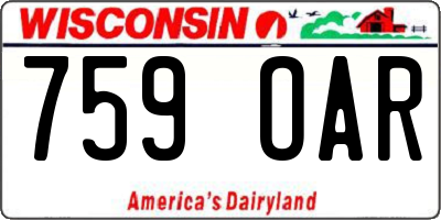 WI license plate 759OAR