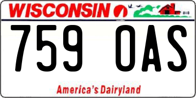 WI license plate 759OAS