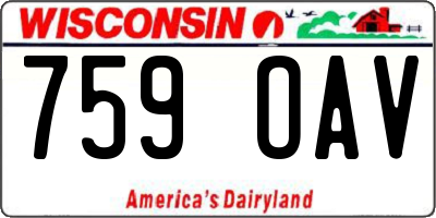 WI license plate 759OAV