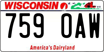 WI license plate 759OAW
