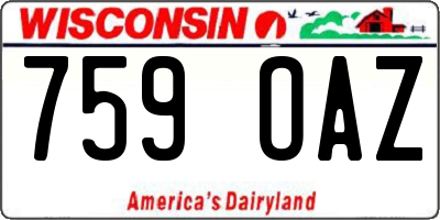 WI license plate 759OAZ