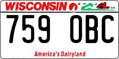 WI license plate 759OBC