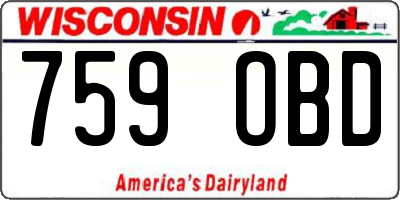 WI license plate 759OBD
