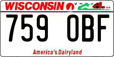 WI license plate 759OBF
