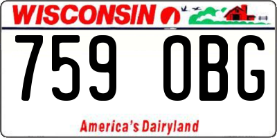 WI license plate 759OBG