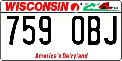 WI license plate 759OBJ