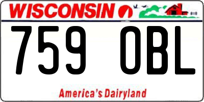 WI license plate 759OBL