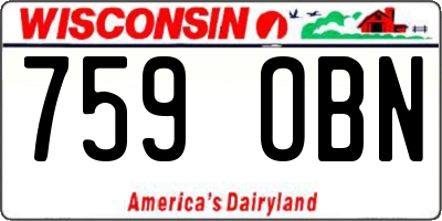 WI license plate 759OBN