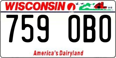 WI license plate 759OBO
