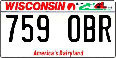 WI license plate 759OBR