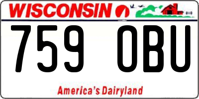 WI license plate 759OBU