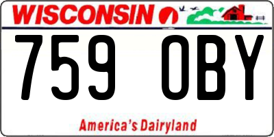 WI license plate 759OBY