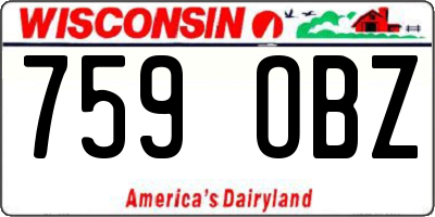 WI license plate 759OBZ
