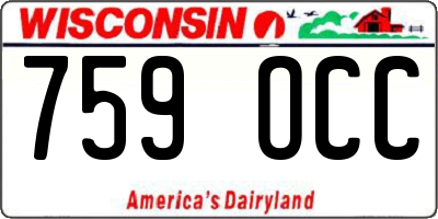 WI license plate 759OCC