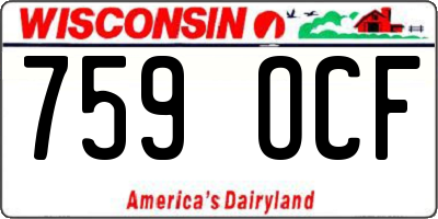 WI license plate 759OCF