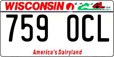 WI license plate 759OCL