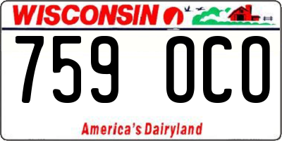 WI license plate 759OCO