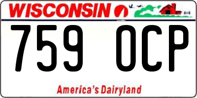 WI license plate 759OCP
