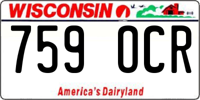 WI license plate 759OCR