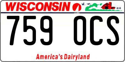 WI license plate 759OCS
