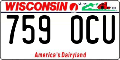 WI license plate 759OCU
