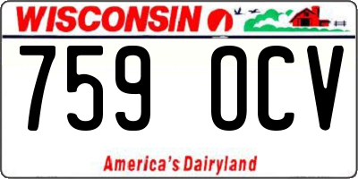 WI license plate 759OCV