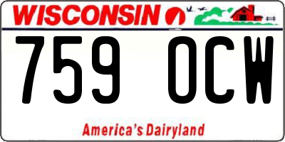 WI license plate 759OCW