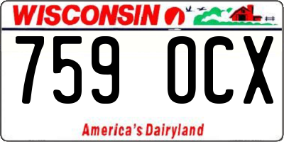 WI license plate 759OCX