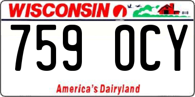 WI license plate 759OCY