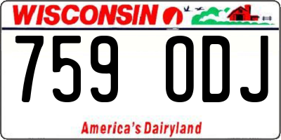 WI license plate 759ODJ
