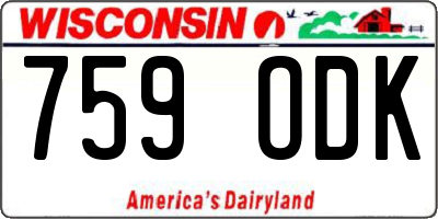WI license plate 759ODK