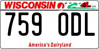 WI license plate 759ODL