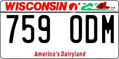 WI license plate 759ODM