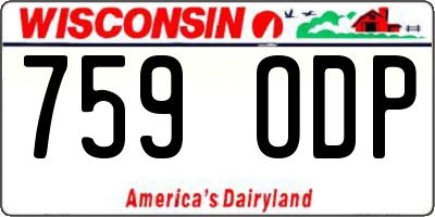 WI license plate 759ODP
