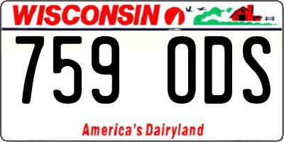 WI license plate 759ODS