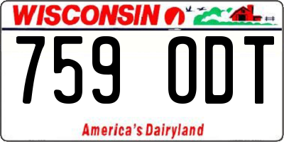 WI license plate 759ODT