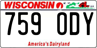 WI license plate 759ODY