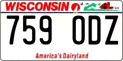 WI license plate 759ODZ