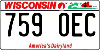WI license plate 759OEC