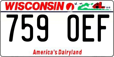 WI license plate 759OEF